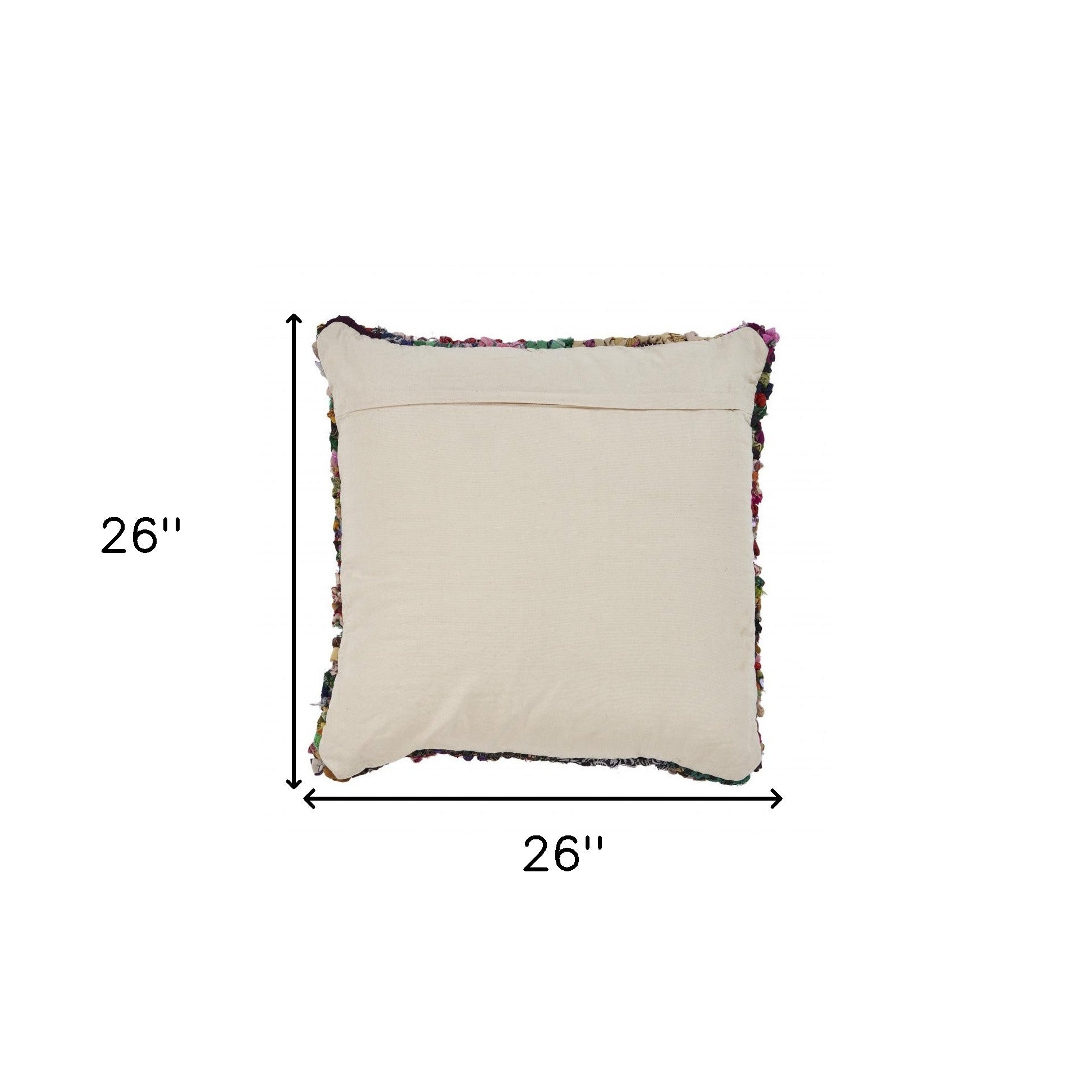 Set Of Two 26" X 26" Multicolored Striped Zippered Natural Throw Pillow