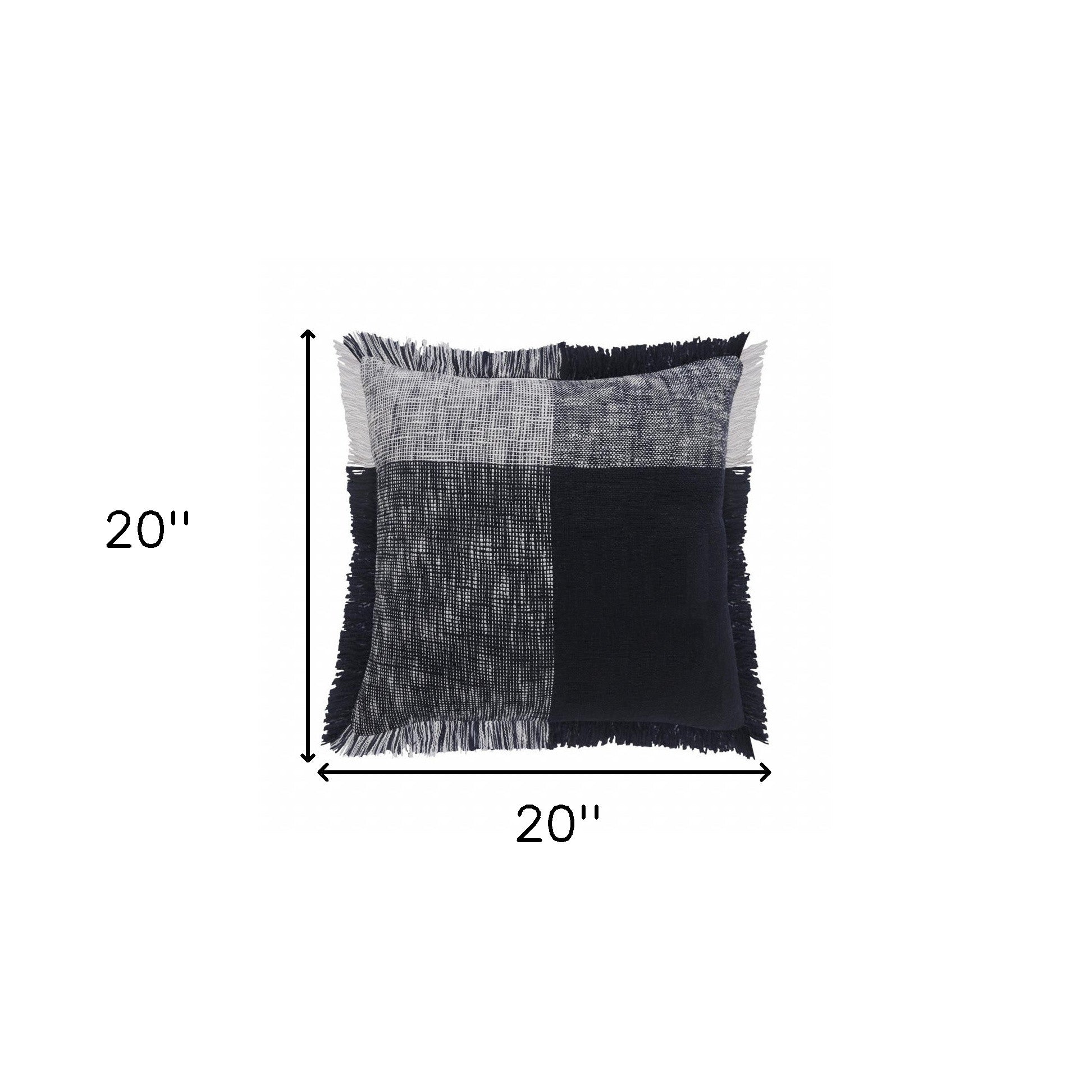 Set Of Two 20" X 20" Blue Plaid Zippered 100% Cotton Throw Pillow