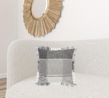 Gray Plaid Zippered 100% Cotton Throw Pillow Set Of Two - 20