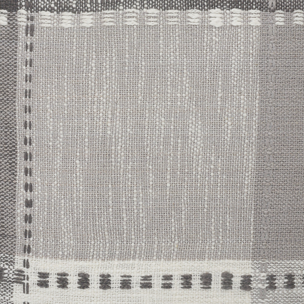 Gray Plaid Zippered 100% Cotton Throw Pillow Set Of Two - 20" x 20"