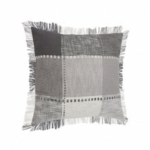 Gray Plaid Zippered 100% Cotton Throw Pillow Set Of Two - 20
