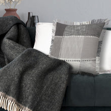 Gray Plaid Zippered 100% Cotton Throw Pillow Set Of Two - 20