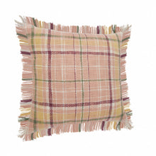 Pink Plaid Zippered 100% Cotton Throw Pillow Set Of Two - 20