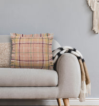 Pink Plaid Zippered 100% Cotton Throw Pillow Set Of Two - 20