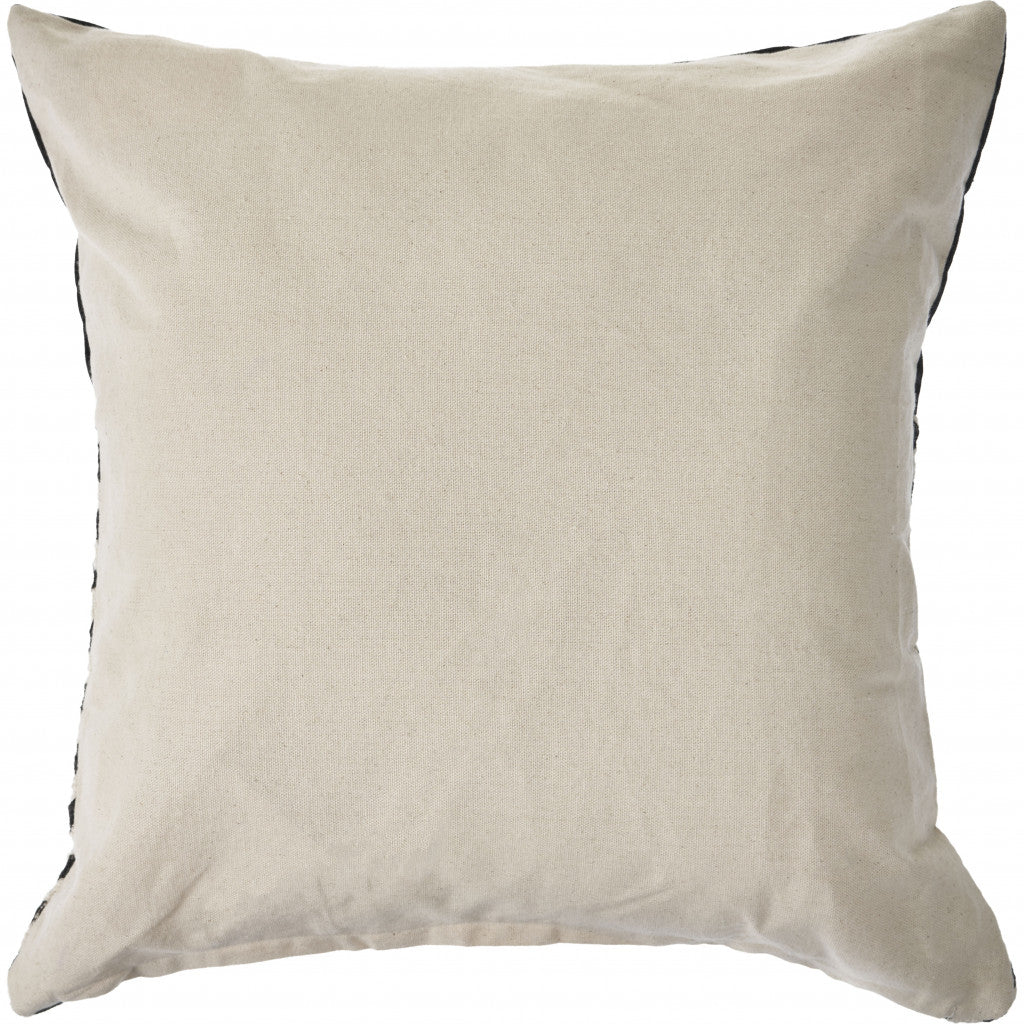 Set Of Two 20" X 20" Black Chevron Zippered 100% Cotton Throw Pillow