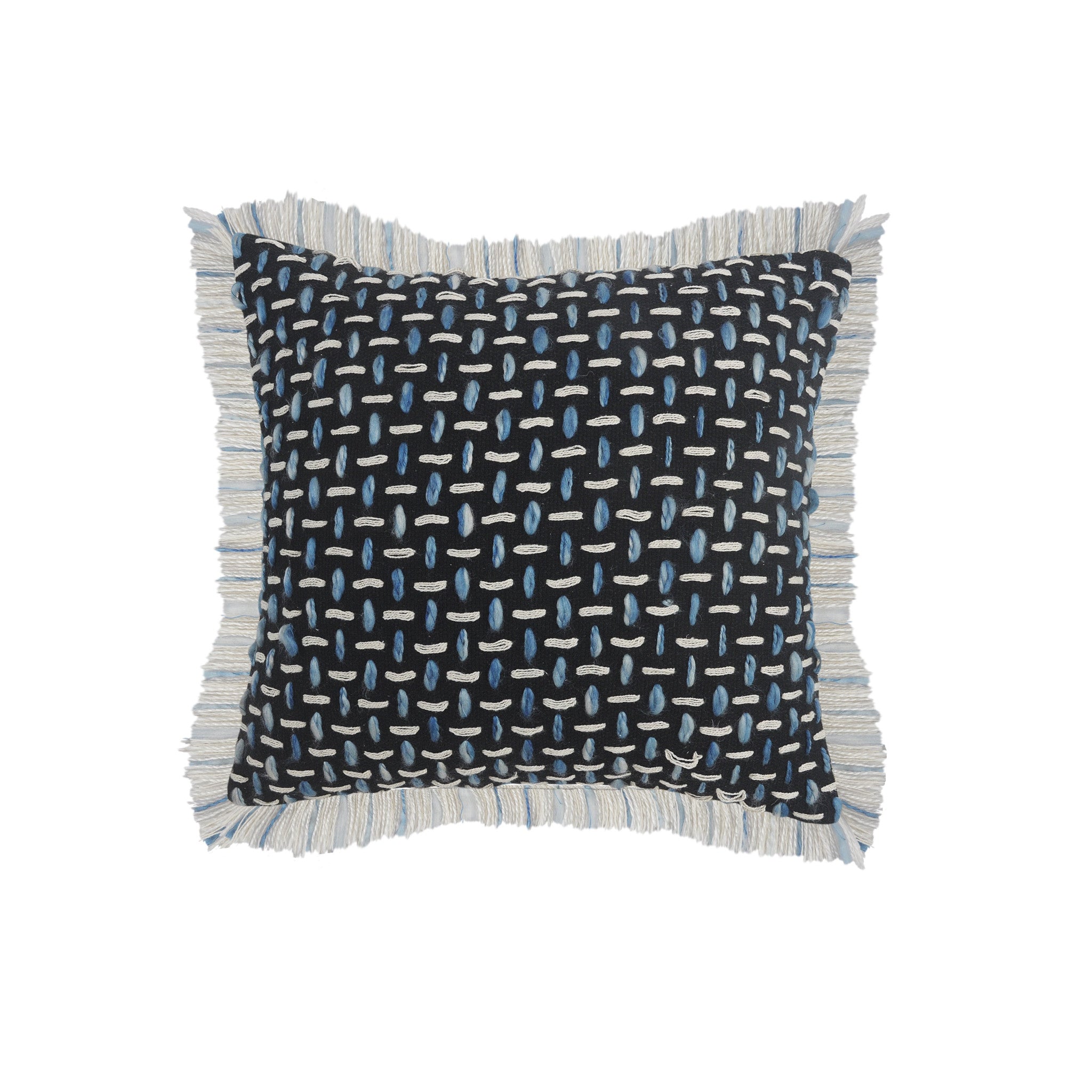 Set Of Two 20" X 20" Black Geometric Zippered Polyester And Cotton Blend Throw Pillow
