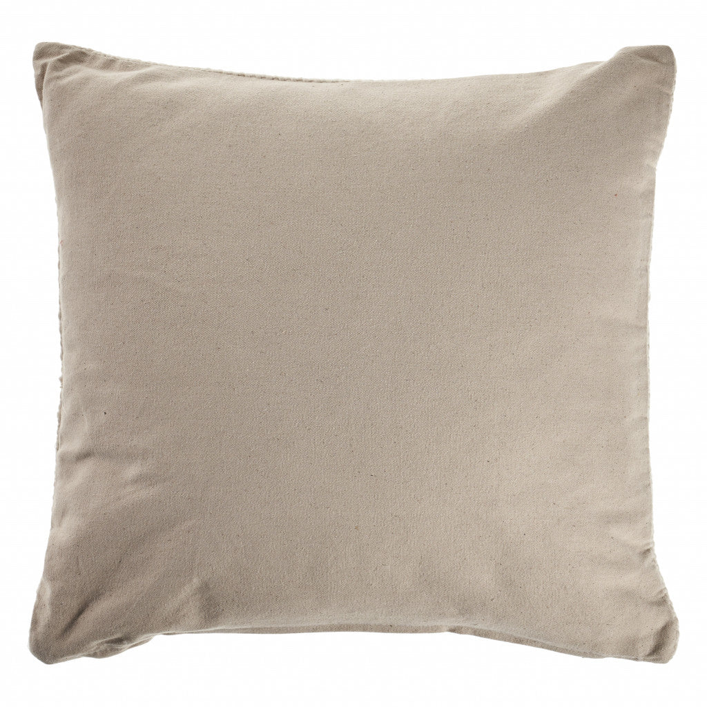 Set Of Two 18" X 18" Cream Solid Color Zippered 100% Cotton Throw Pillow