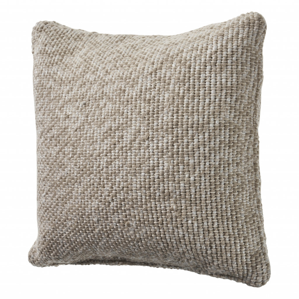 Set Of Two 18" X 18" Cream Solid Color Zippered 100% Cotton Throw Pillow