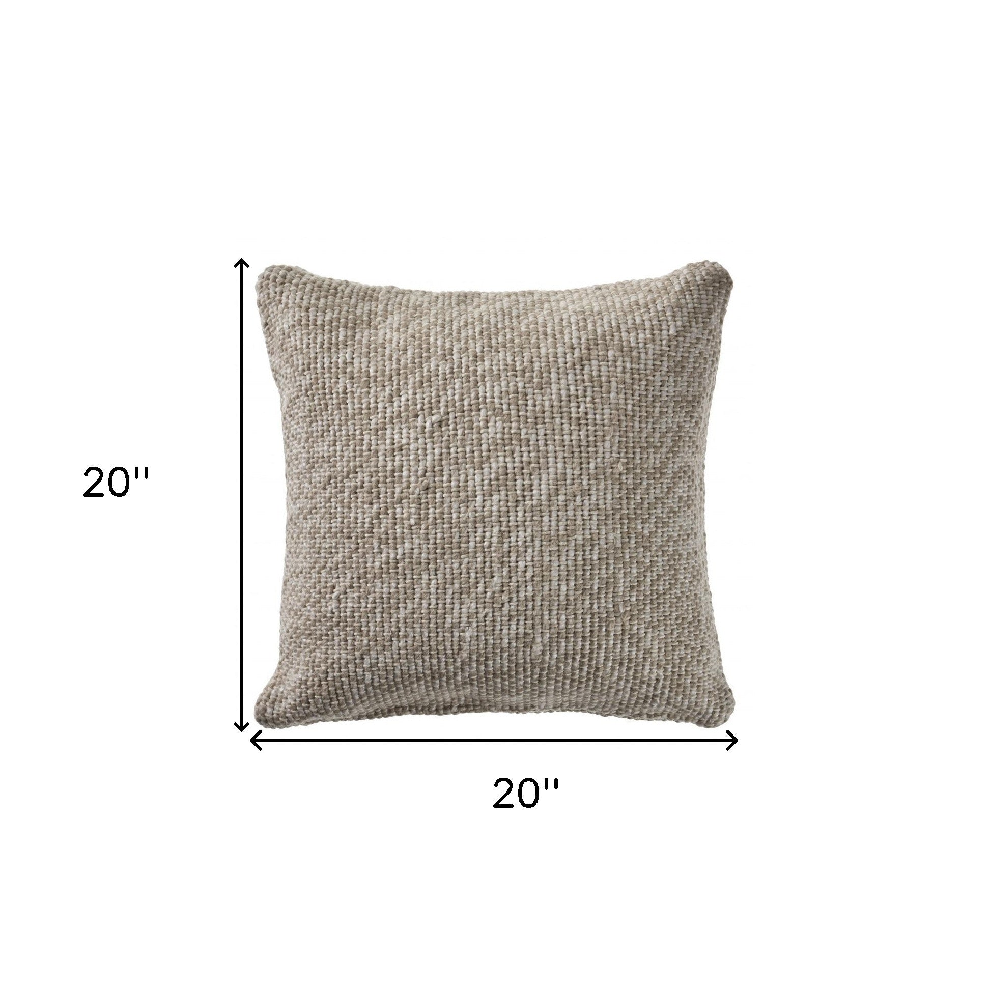 Set Of Two 18" X 18" Cream Solid Color Zippered 100% Cotton Throw Pillow