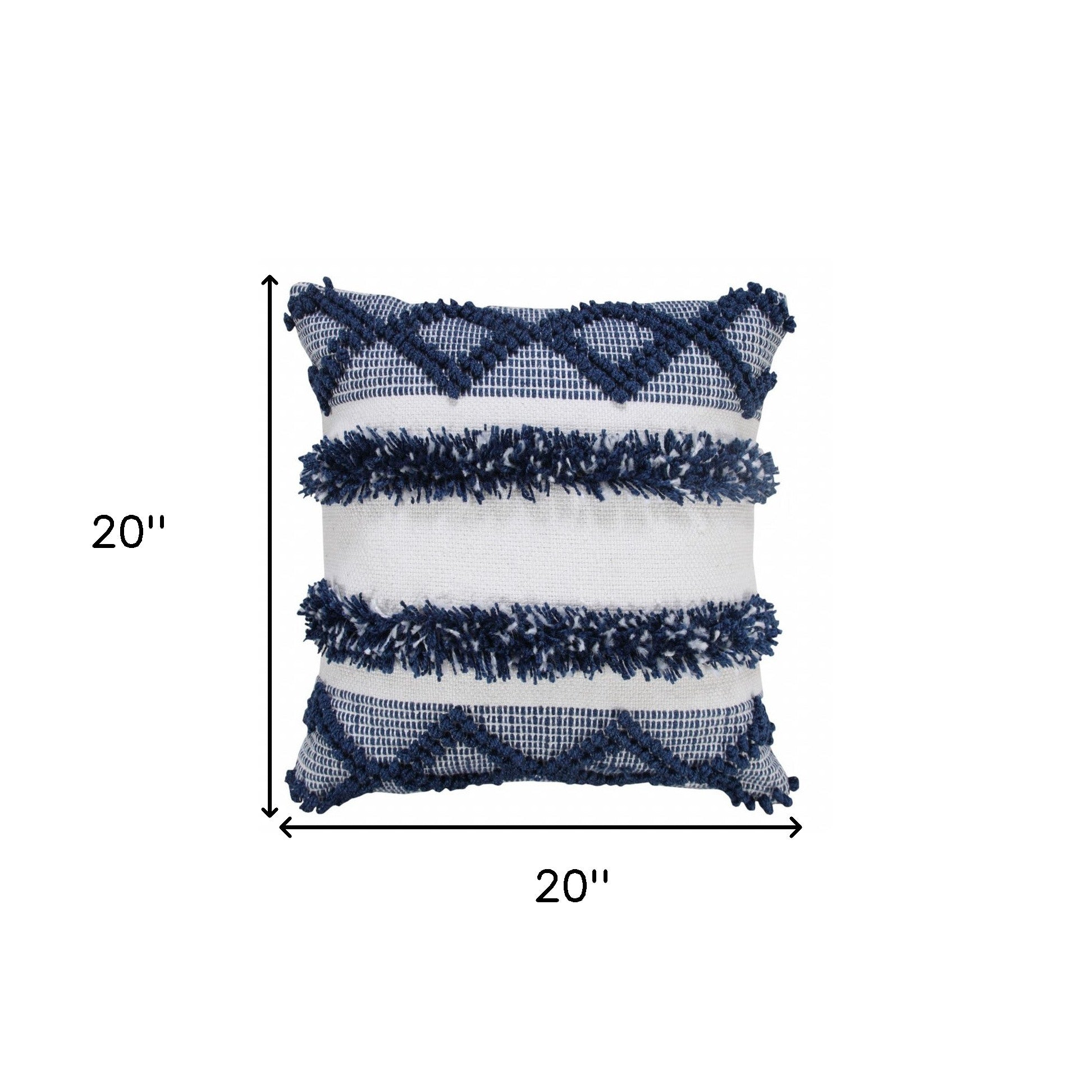 Set Of Two 20" X 20" Blue Coastal Zippered Polyester Throw Pillow