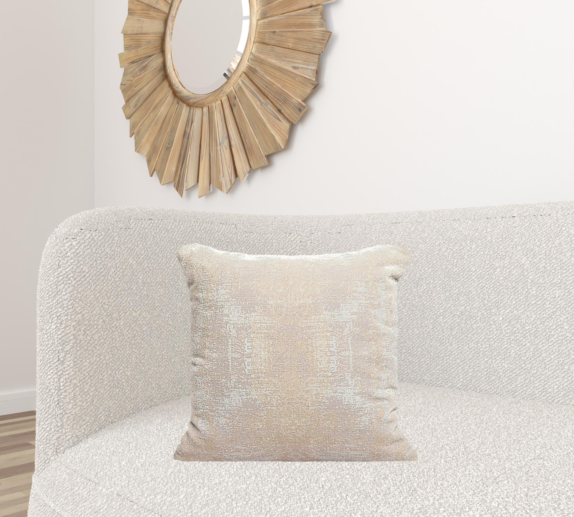 Set Of Two 20" X 20" Beige Abstract Zippered Polyester Throw Pillow