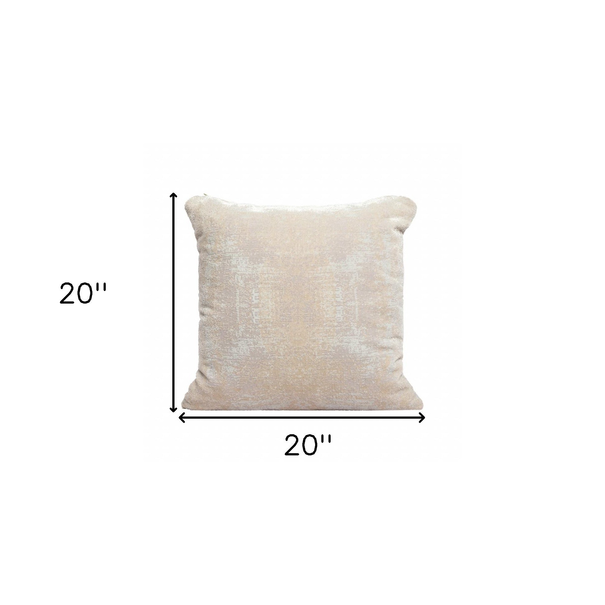 Set Of Two 20" X 20" Beige Abstract Zippered Polyester Throw Pillow