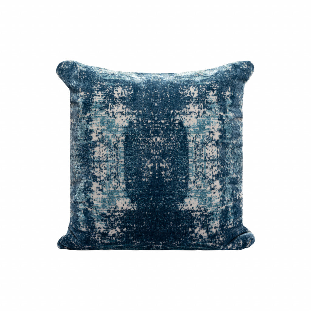 Set Of Two 20" X 20" Blue Abstract Zippered Polyester Throw Pillow