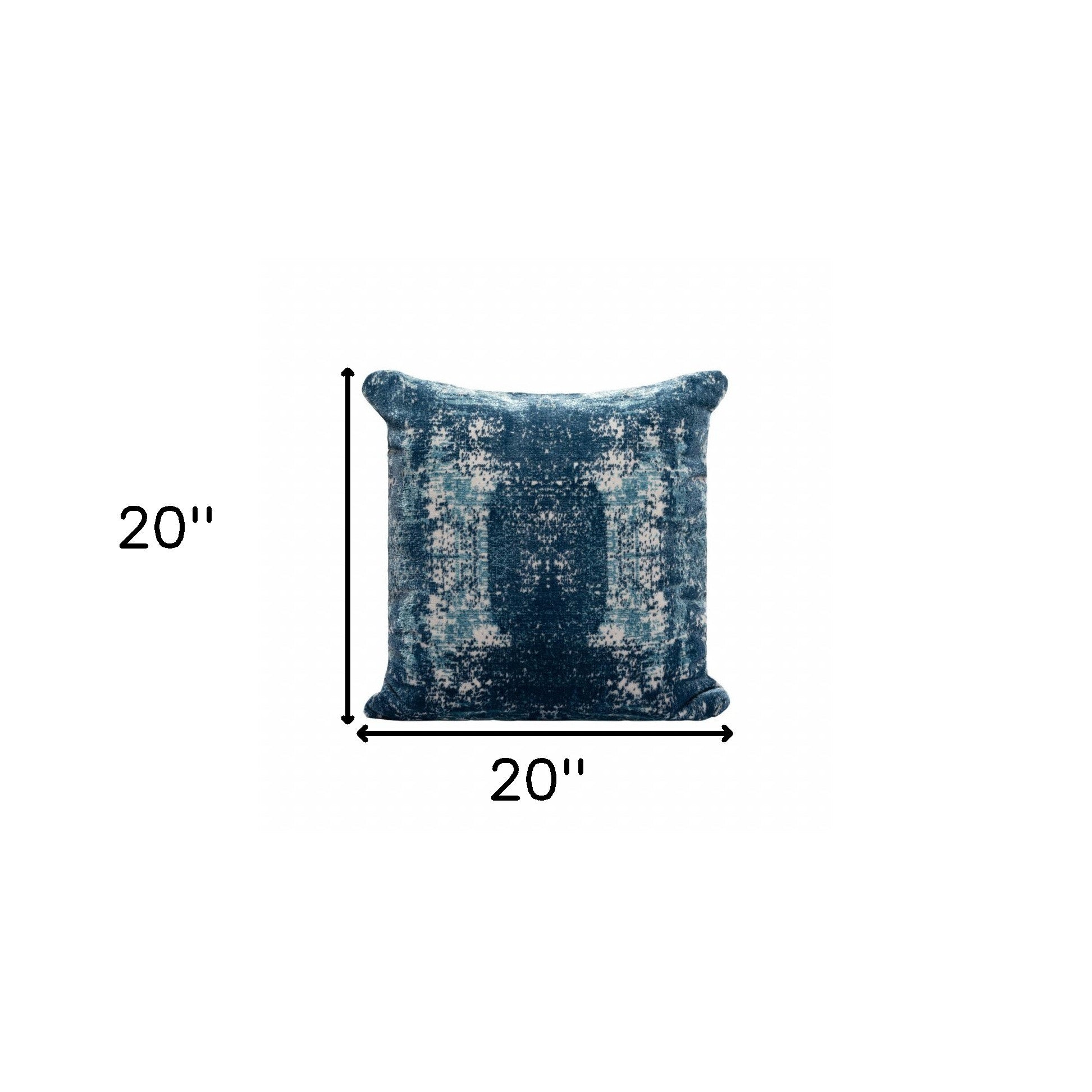 Set Of Two 20" X 20" Blue Abstract Zippered Polyester Throw Pillow