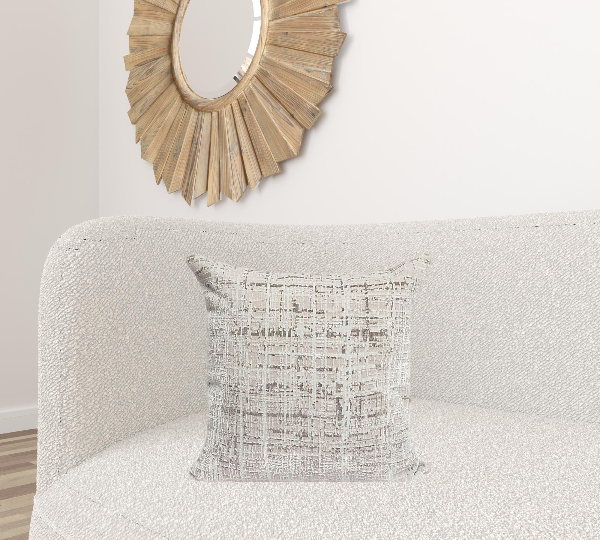 Set Of Two 20" X 20" Gray Abstract Zippered Polyester Throw Pillow