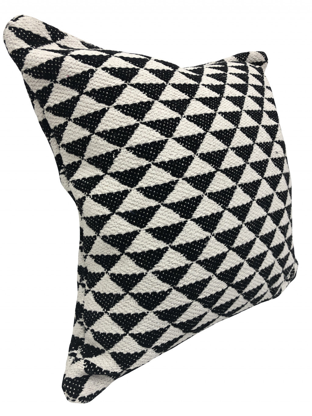 Set Of Two 22" X 22" Black Geometric Zippered 100% Cotton Throw Pillow