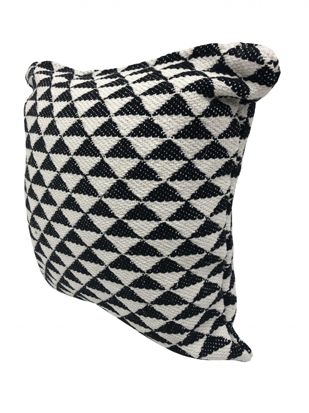 Set Of Two 22" X 22" Black Geometric Zippered 100% Cotton Throw Pillow