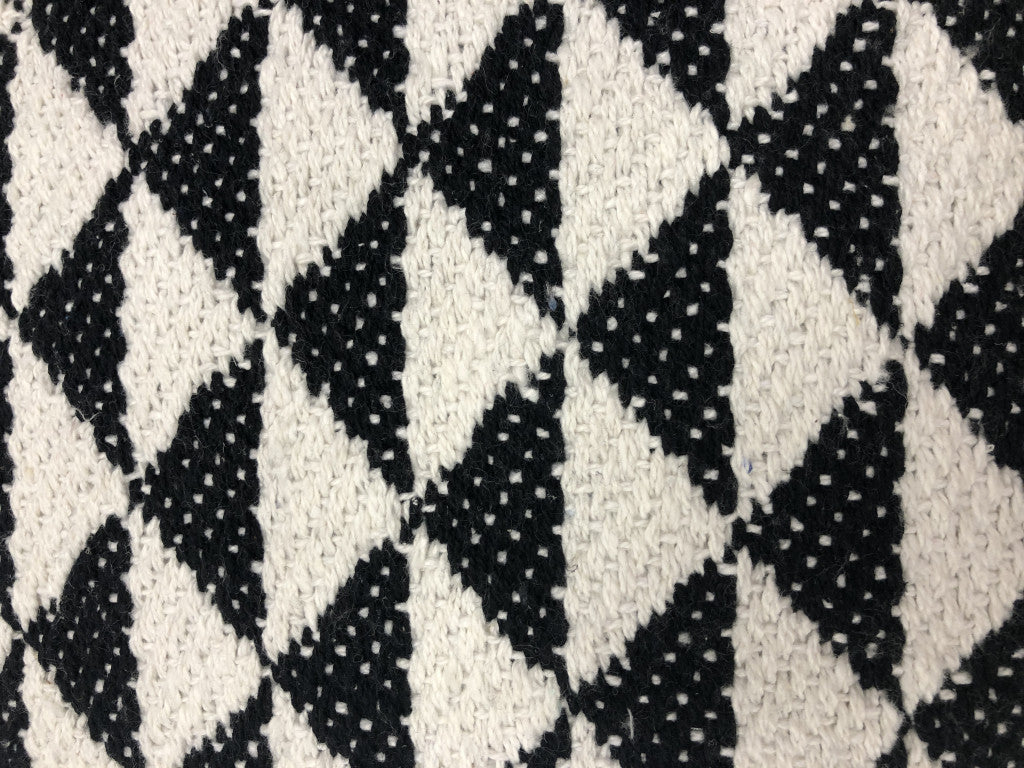 Set Of Two 22" X 22" Black Geometric Zippered 100% Cotton Throw Pillow