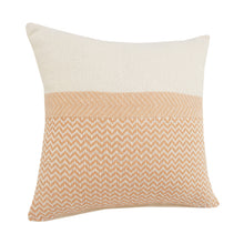 Cream Chevron Zippered 100% Cotton Throw Pillow Set Of Two 18