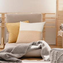 Cream Chevron Zippered 100% Cotton Throw Pillow Set Of Two 18