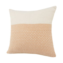 Cream Chevron Zippered 100% Cotton Throw Pillow Set Of Two 18