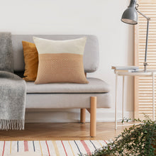 Cream Chevron Zippered 100% Cotton Throw Pillow Set Of Two 18