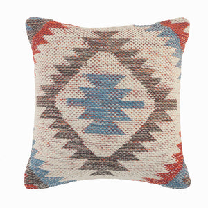 Set Of Two 18" X 18" Multicolored Geometric Zippered 100% Cotton Throw Pillow