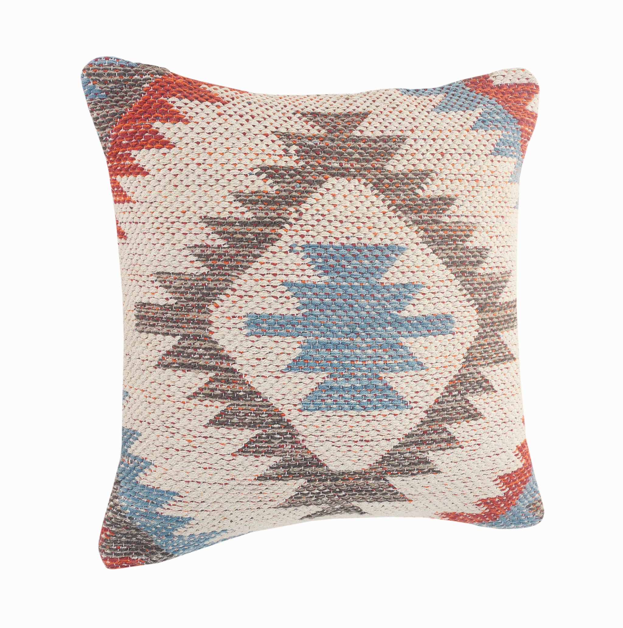Set Of Two 18" X 18" Multicolored Geometric Zippered 100% Cotton Throw Pillow