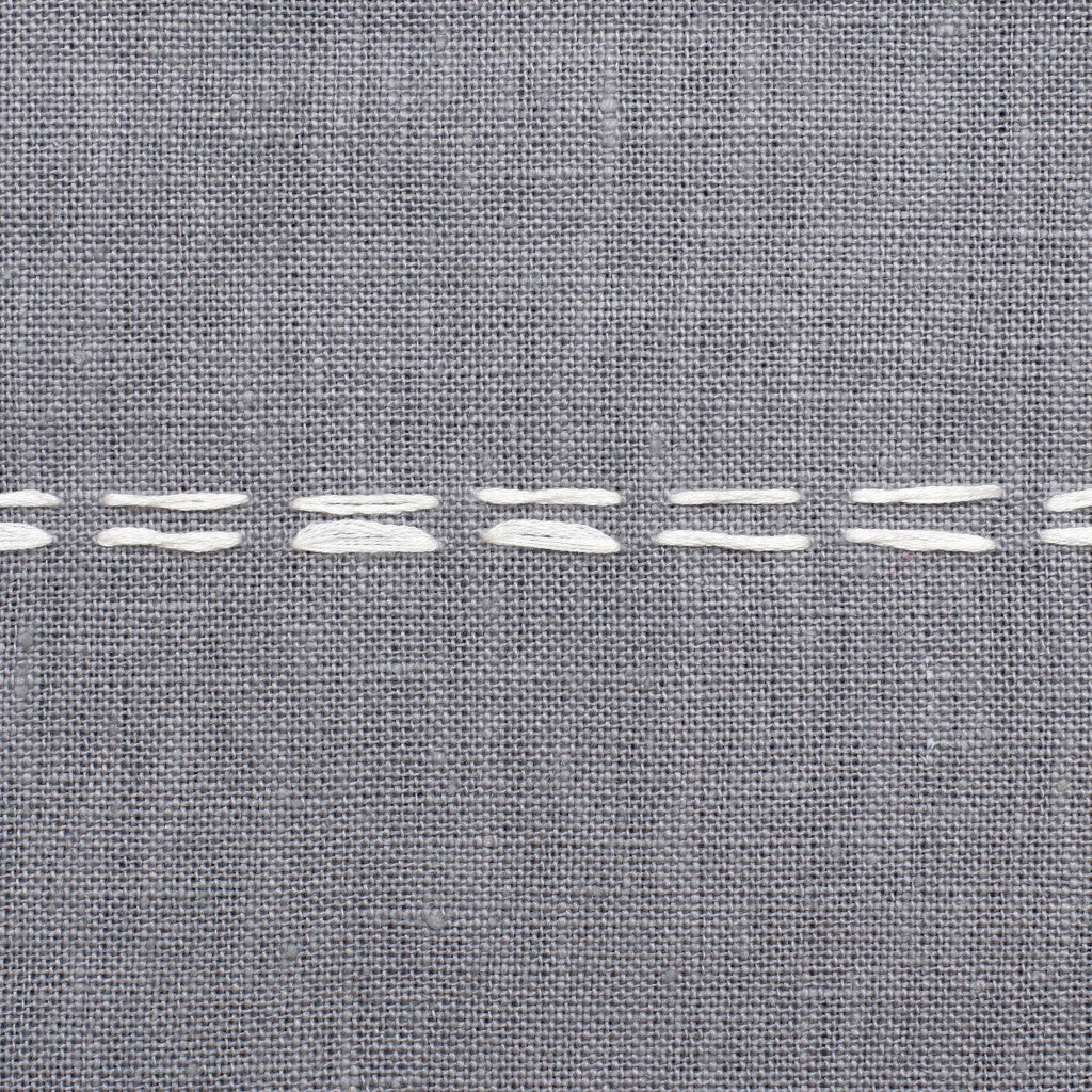 兩件套 20 英寸 X 20 英寸灰色條紋拉鍊亞麻抱枕