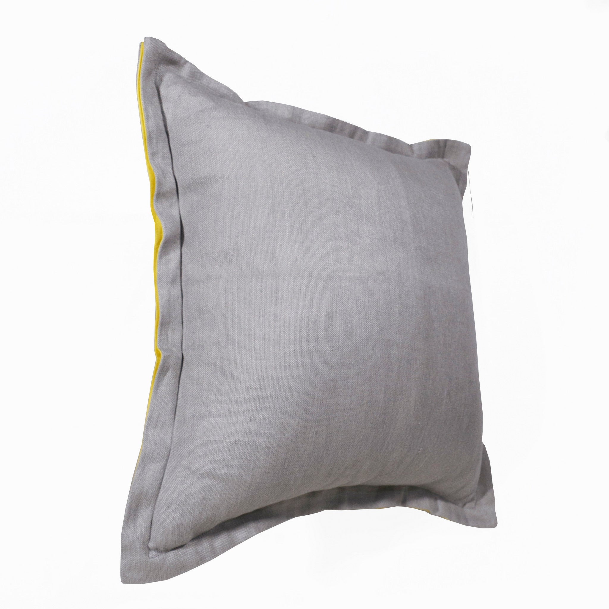 Set Of Two 20" X 20" Gray And Yellow Solid Color Zippered Linen Throw Pillow