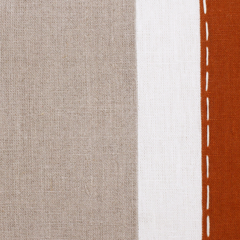 兩件套 20 英寸 X 20 英寸橙色條紋拉鍊亞麻抱枕