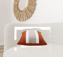 兩件套 20 英寸 X 20 英寸橙色條紋拉鍊亞麻抱枕