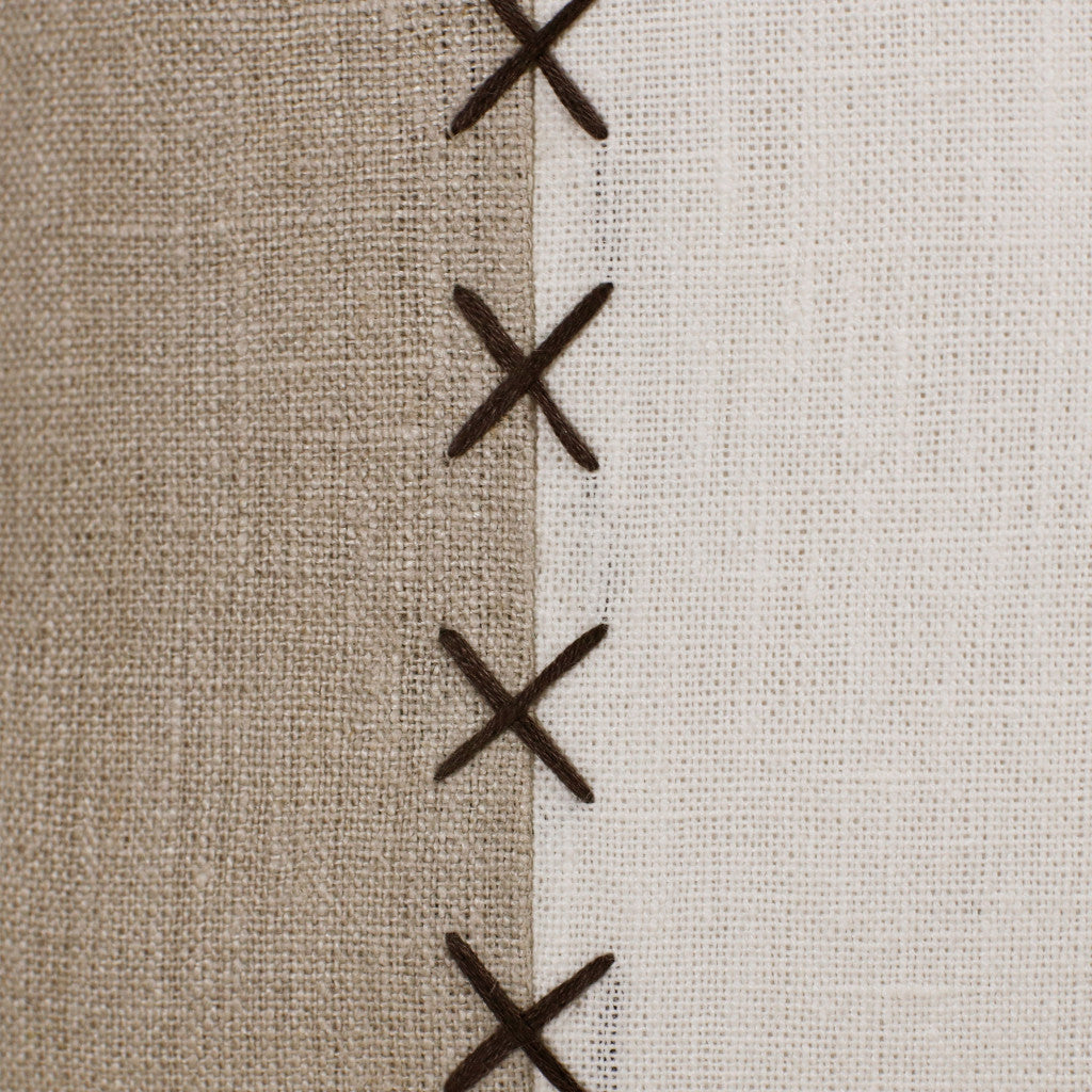 Set Of Two 20" X 20" Gray Patchwork Zippered Linen Throw Pillow