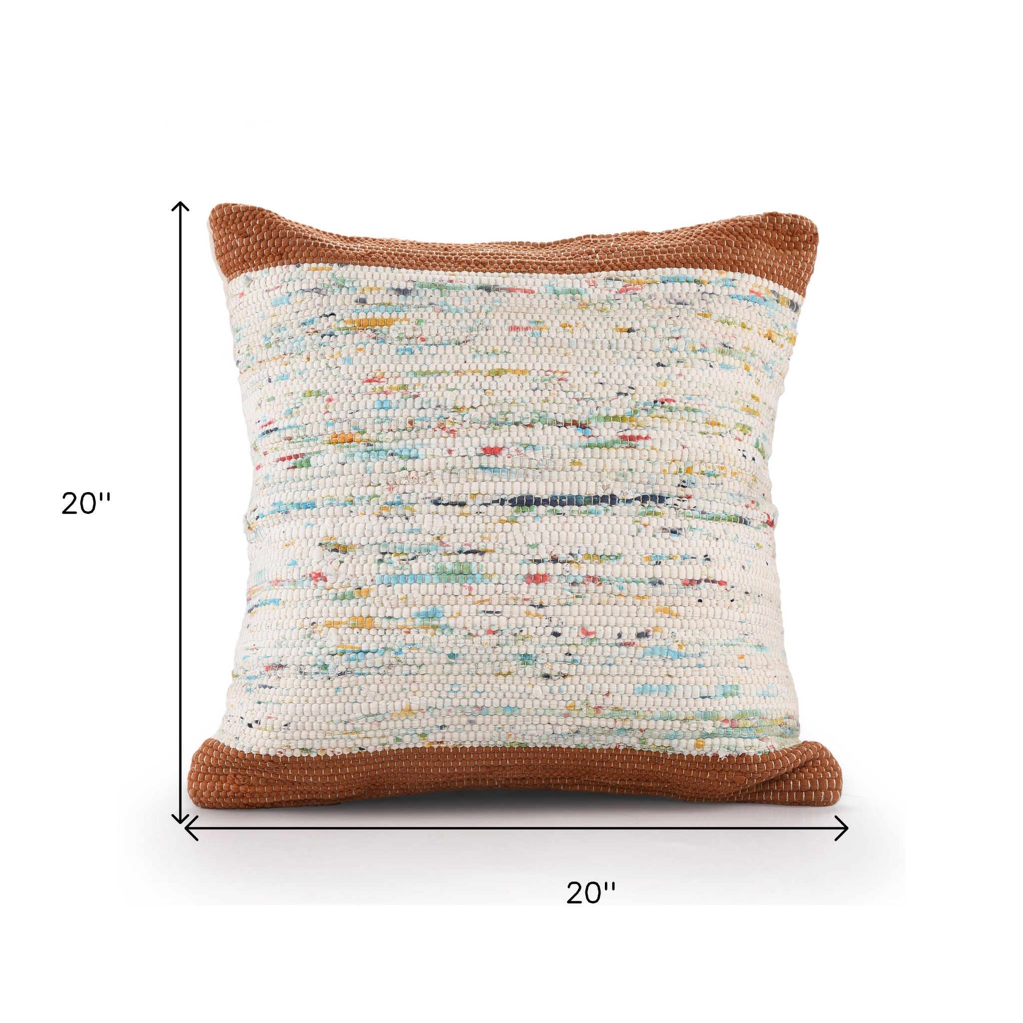 Set Of Two 20" X 20" Brown Abstract Zippered 100% Cotton Throw Pillow