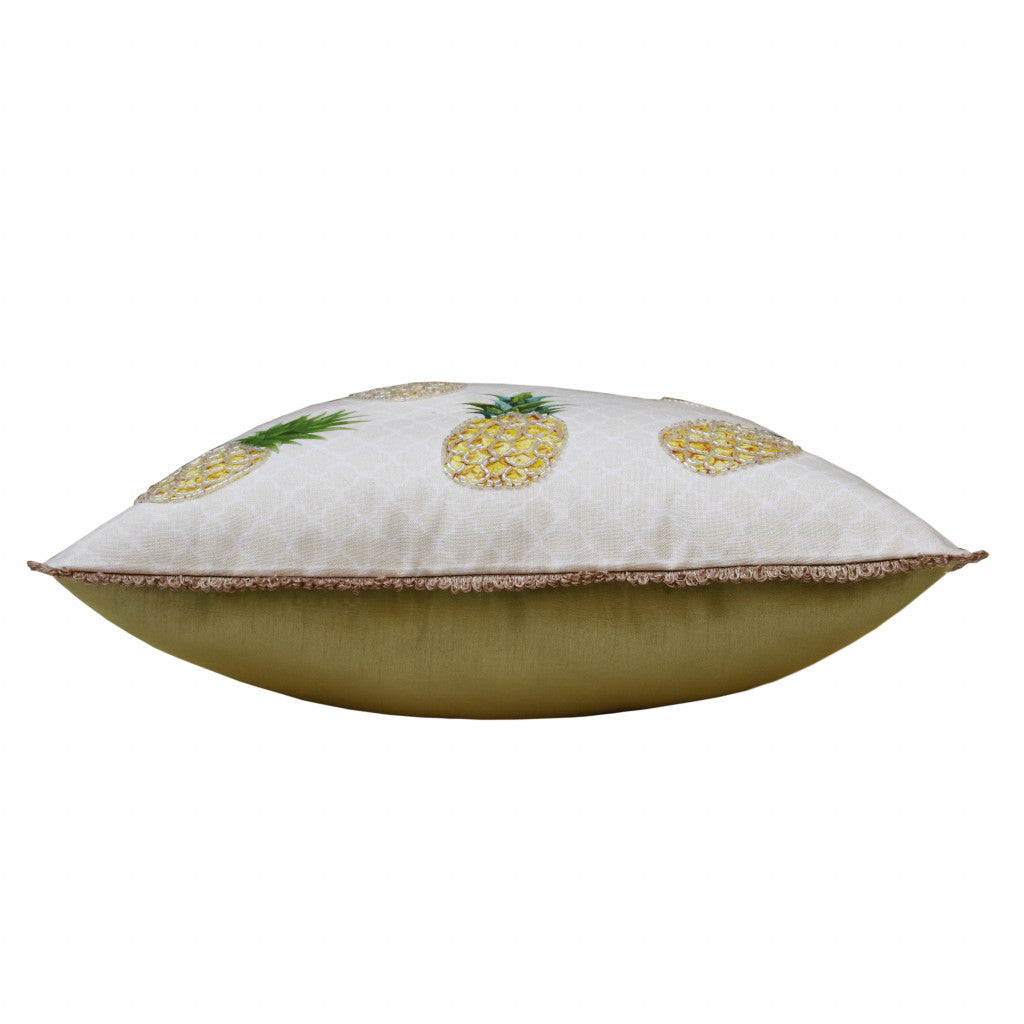 兩件套 20 英寸 X 20 英寸黃色熱帶拉鍊滌綸抱枕