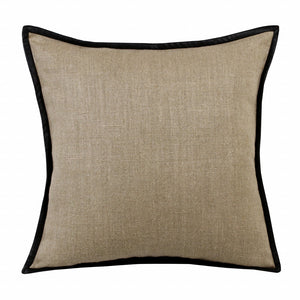 Tan Solid Color Zippered Linen Throw Pillow Set Of Two - 20" x 20"