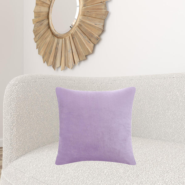 Purple Solid Color Zippered 100% Cotton Throw Pillow Set Of Two - 20" x 20"