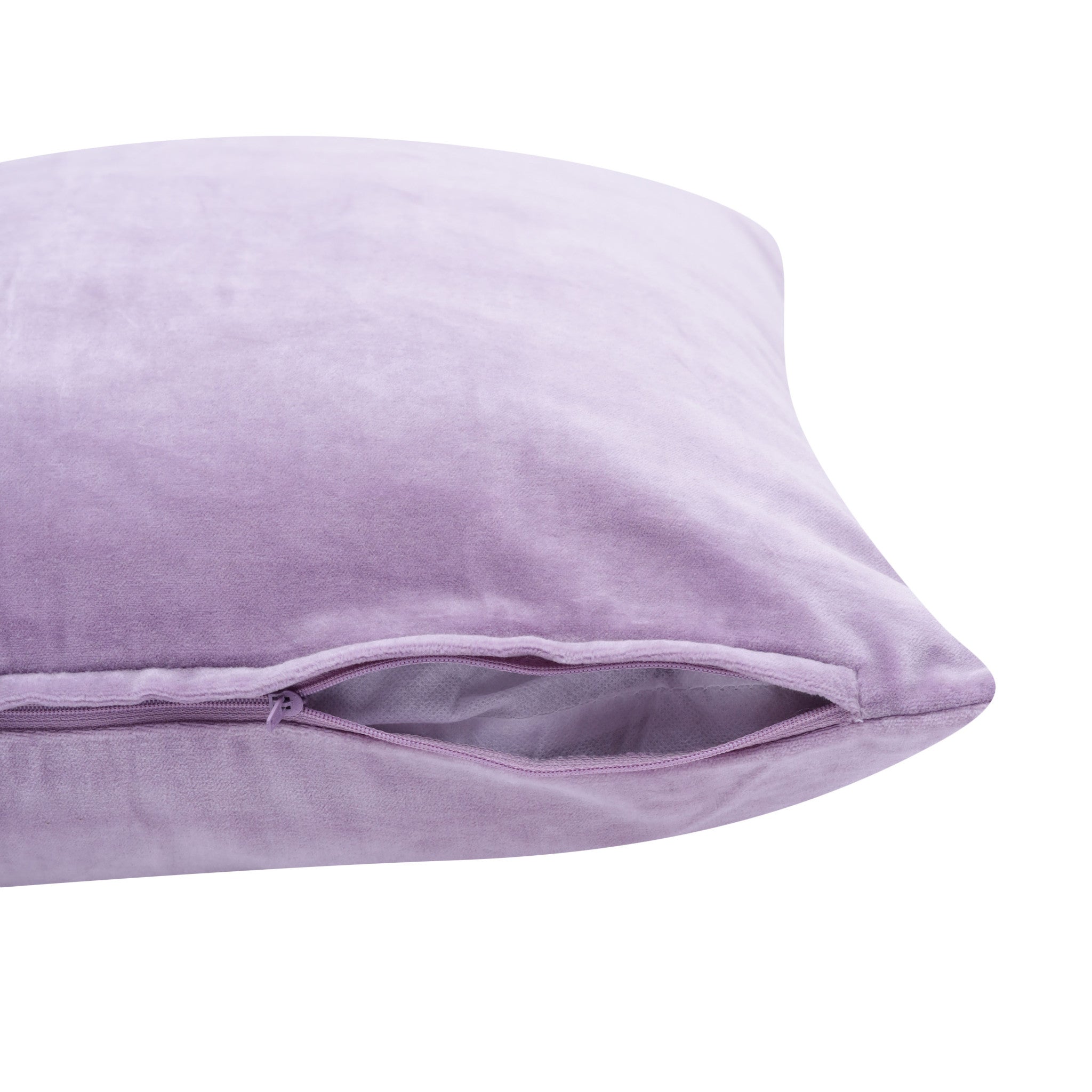 Purple Solid Color Zippered 100% Cotton Throw Pillow Set Of Two - 20" x 20"