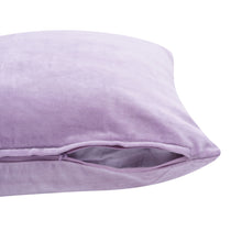 Purple Solid Color Zippered 100% Cotton Throw Pillow Set Of Two - 20