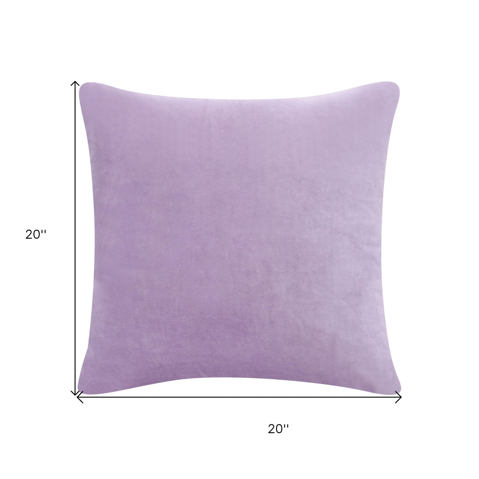 Purple Solid Color Zippered 100% Cotton Throw Pillow Set Of Two - 20" x 20"