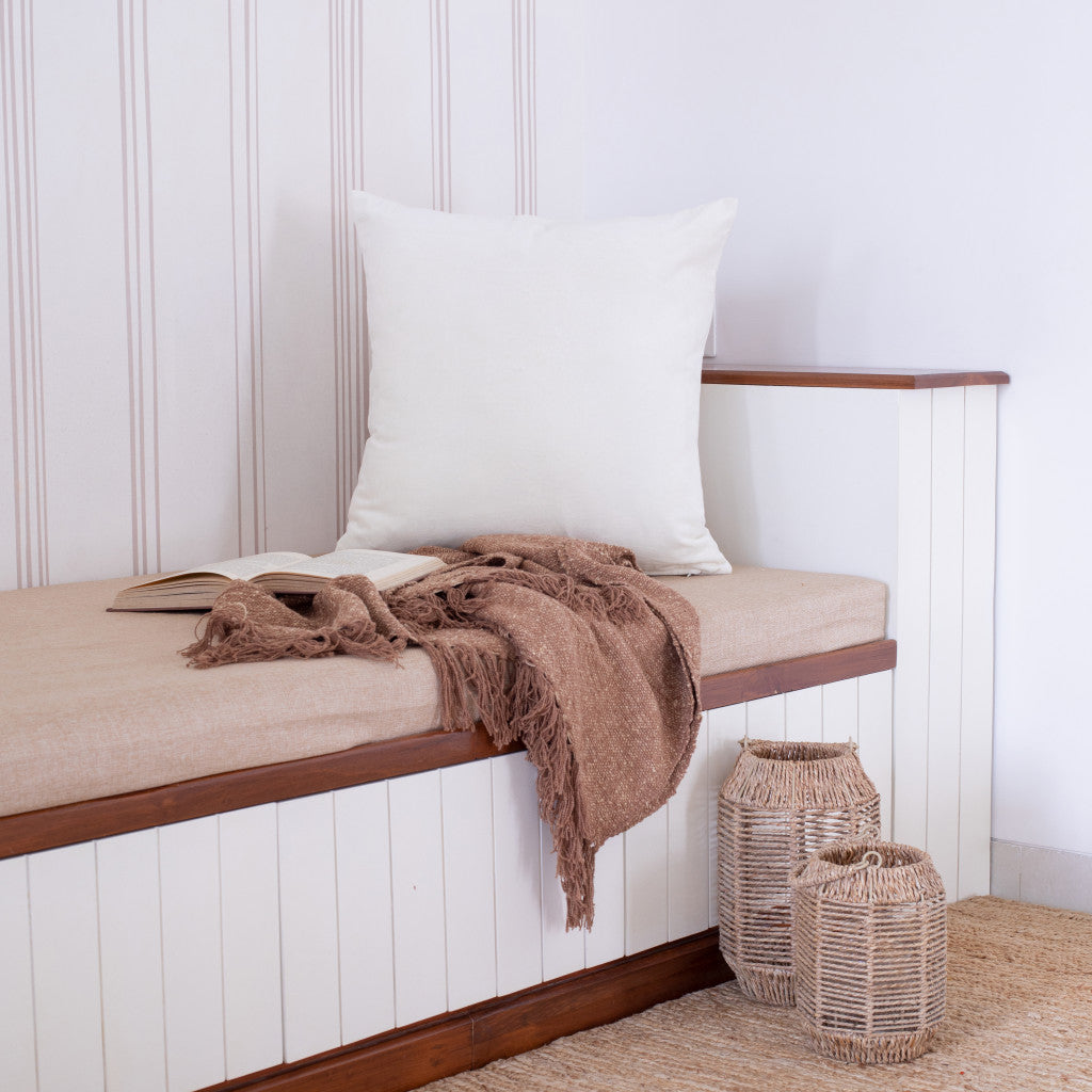 Purple Solid Color Zippered 100% Cotton Throw Pillow Set Of Two - 20" x 20"