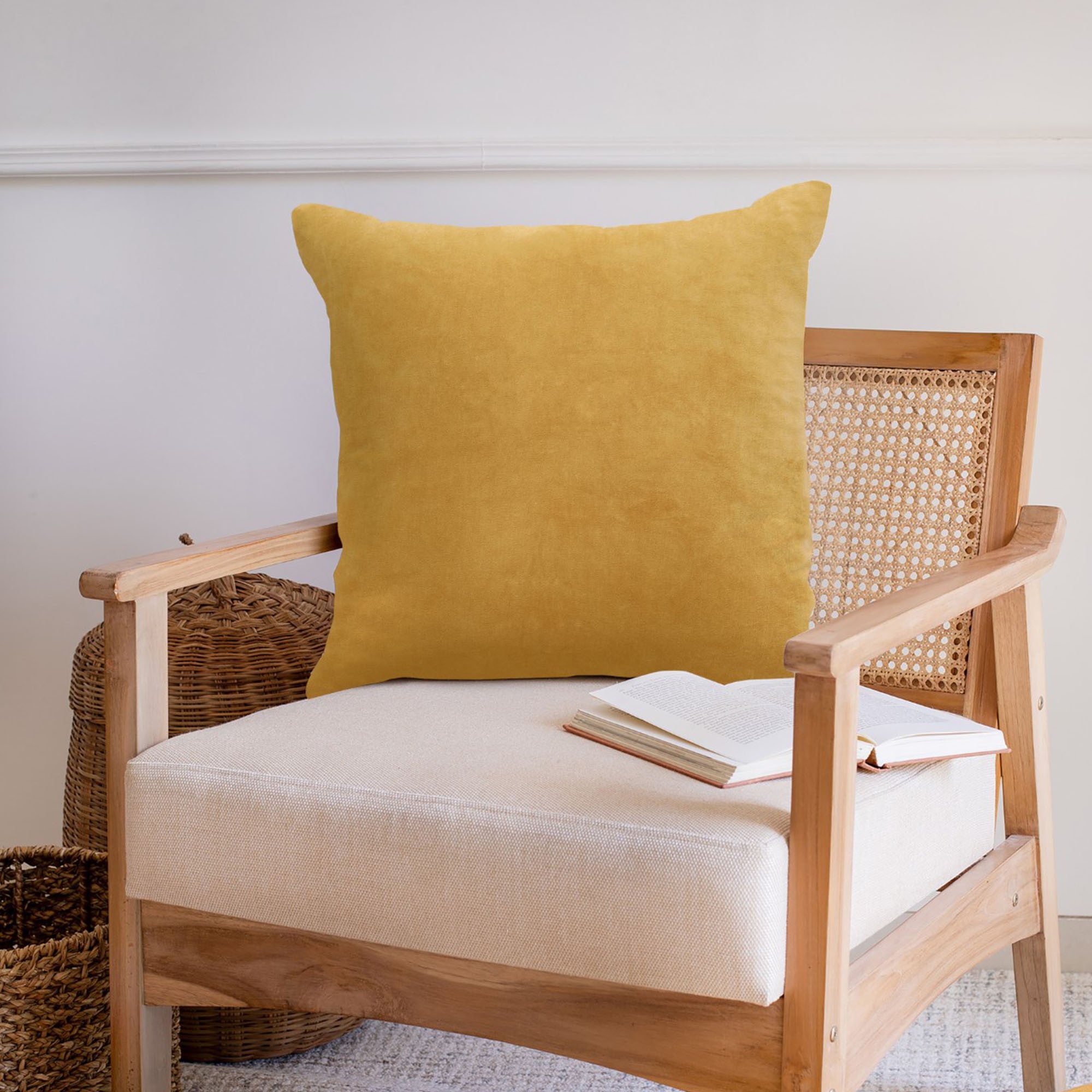 Purple Solid Color Zippered 100% Cotton Throw Pillow Set Of Two - 20" x 20"