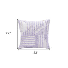 兩個裝 22 英寸 X 22 英寸紫色條紋拉鍊 100% 純棉抱枕