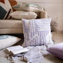 兩個裝 22 英寸 X 22 英寸紫色條紋拉鍊 100% 純棉抱枕