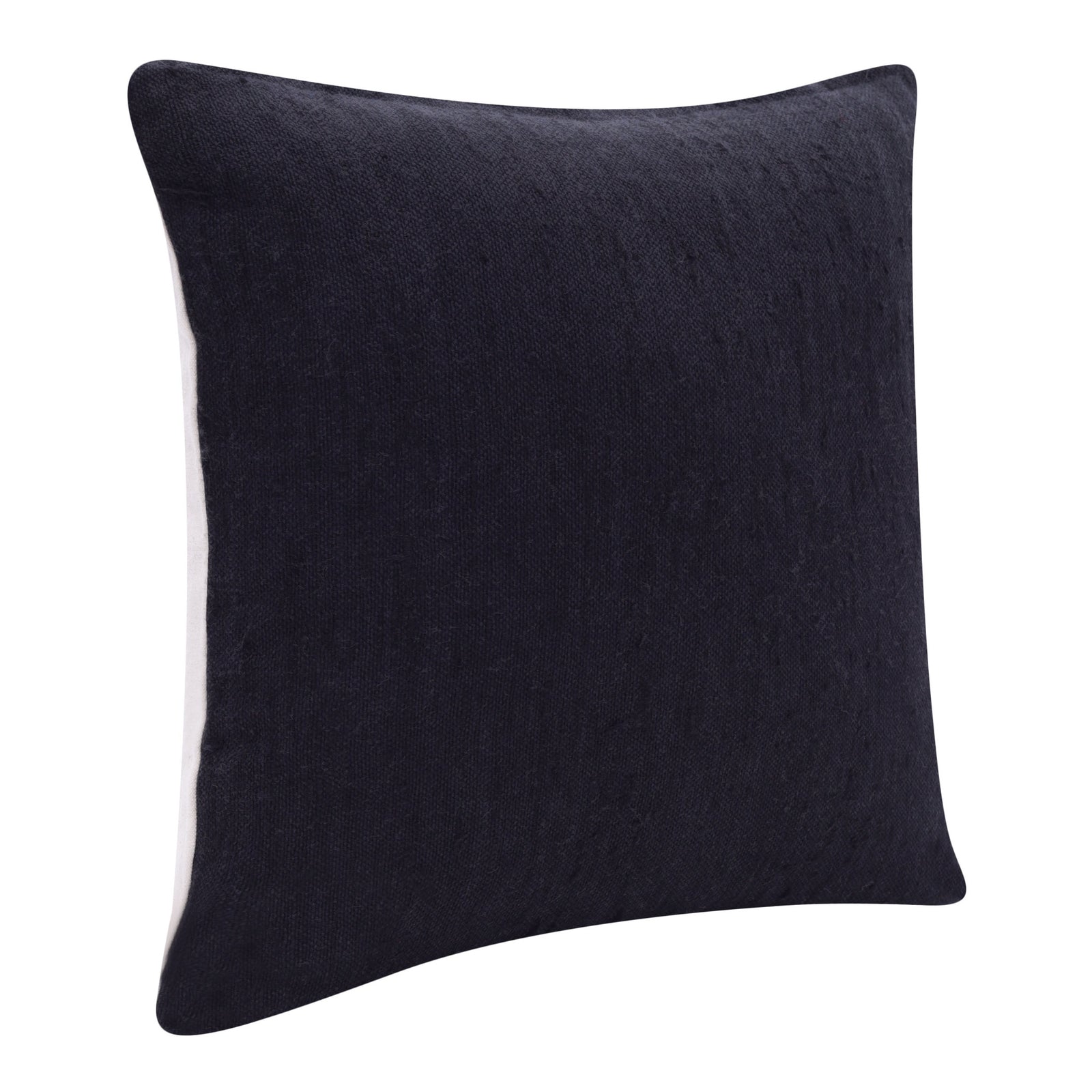 Black Solid Color Zippered Linen Throw Pillow Set Of Two - 20" x 20"