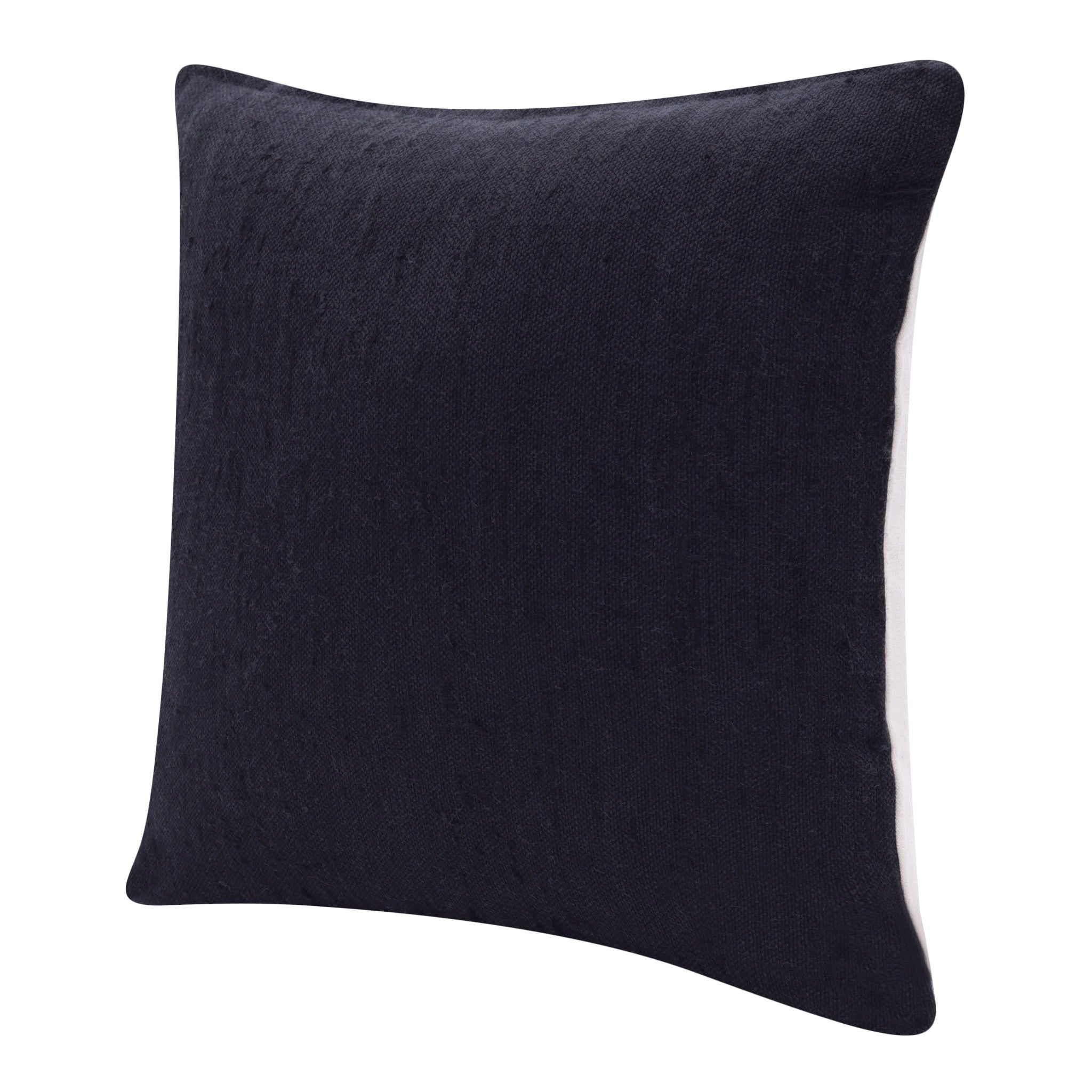 Black Solid Color Zippered Linen Throw Pillow Set Of Two - 20" x 20"