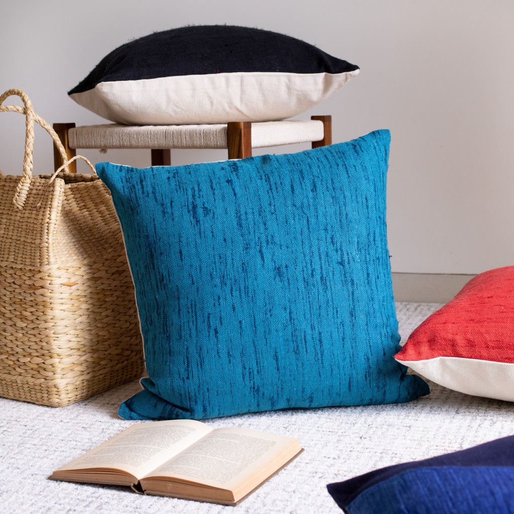 Black Solid Color Zippered Linen Throw Pillow Set Of Two - 20" x 20"