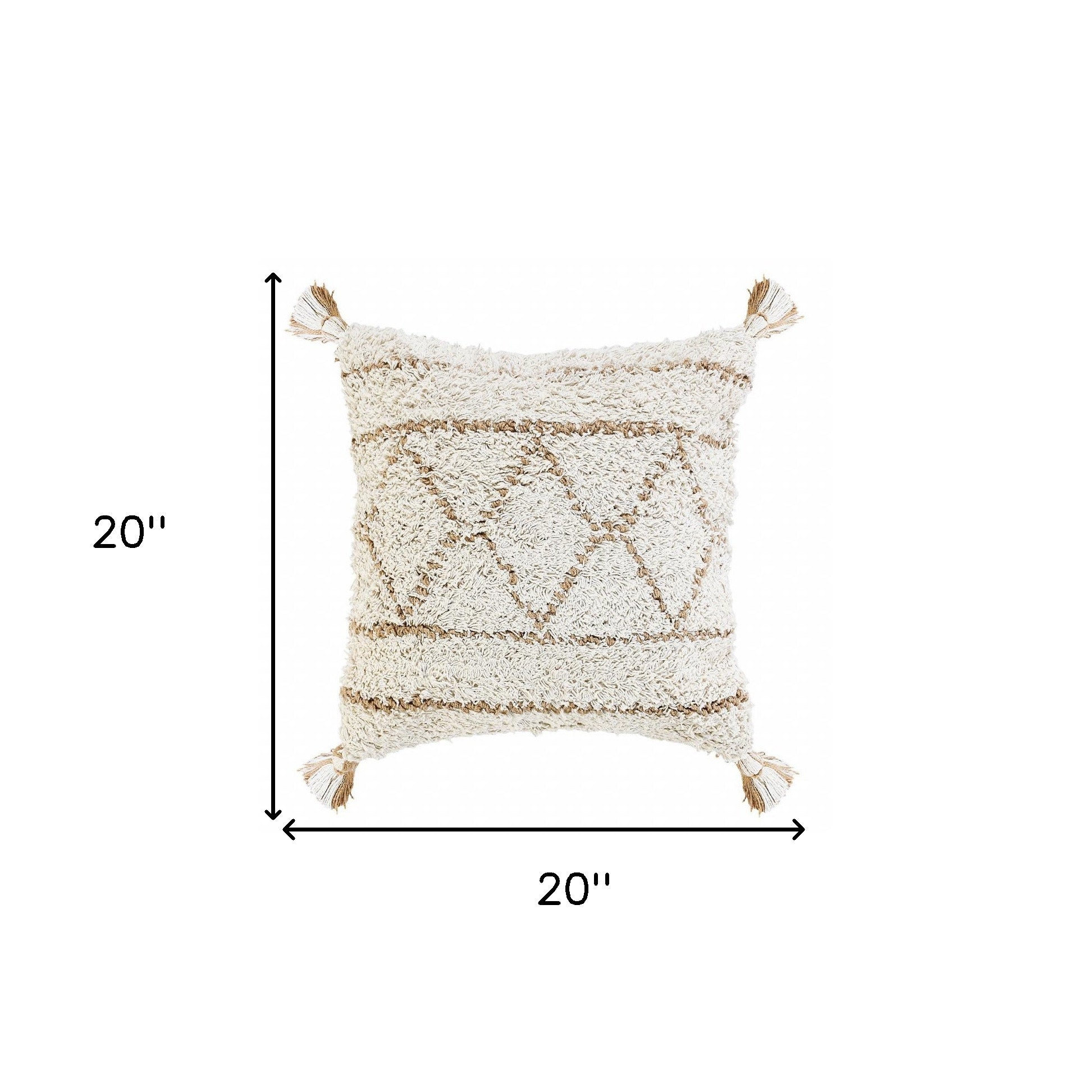 White Geometric Zippered 100% Cotton Throw Pillow Set Of Two 20" X 20"