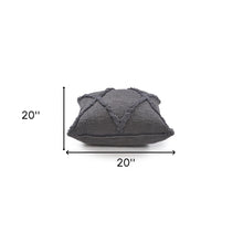 Gray Geometric Zippered 100% Cotton Throw Pillow Set Of Two 20