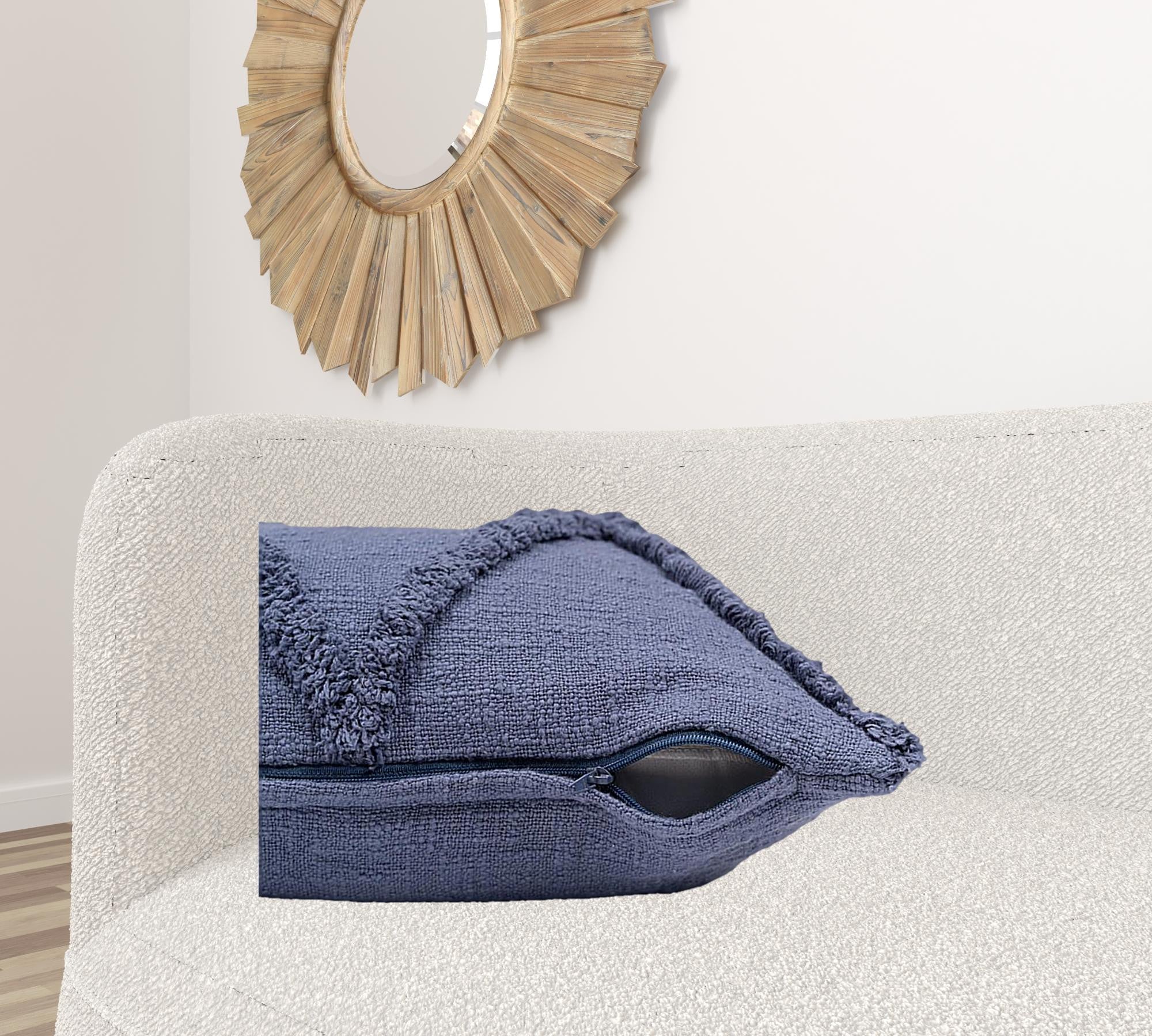 Gray Geometric Zippered 100% Cotton Throw Pillow Set Of Two 20" X 20"